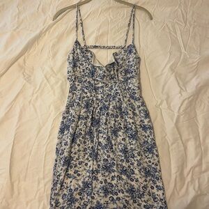 Garage Blue and White Floral Mini Dress